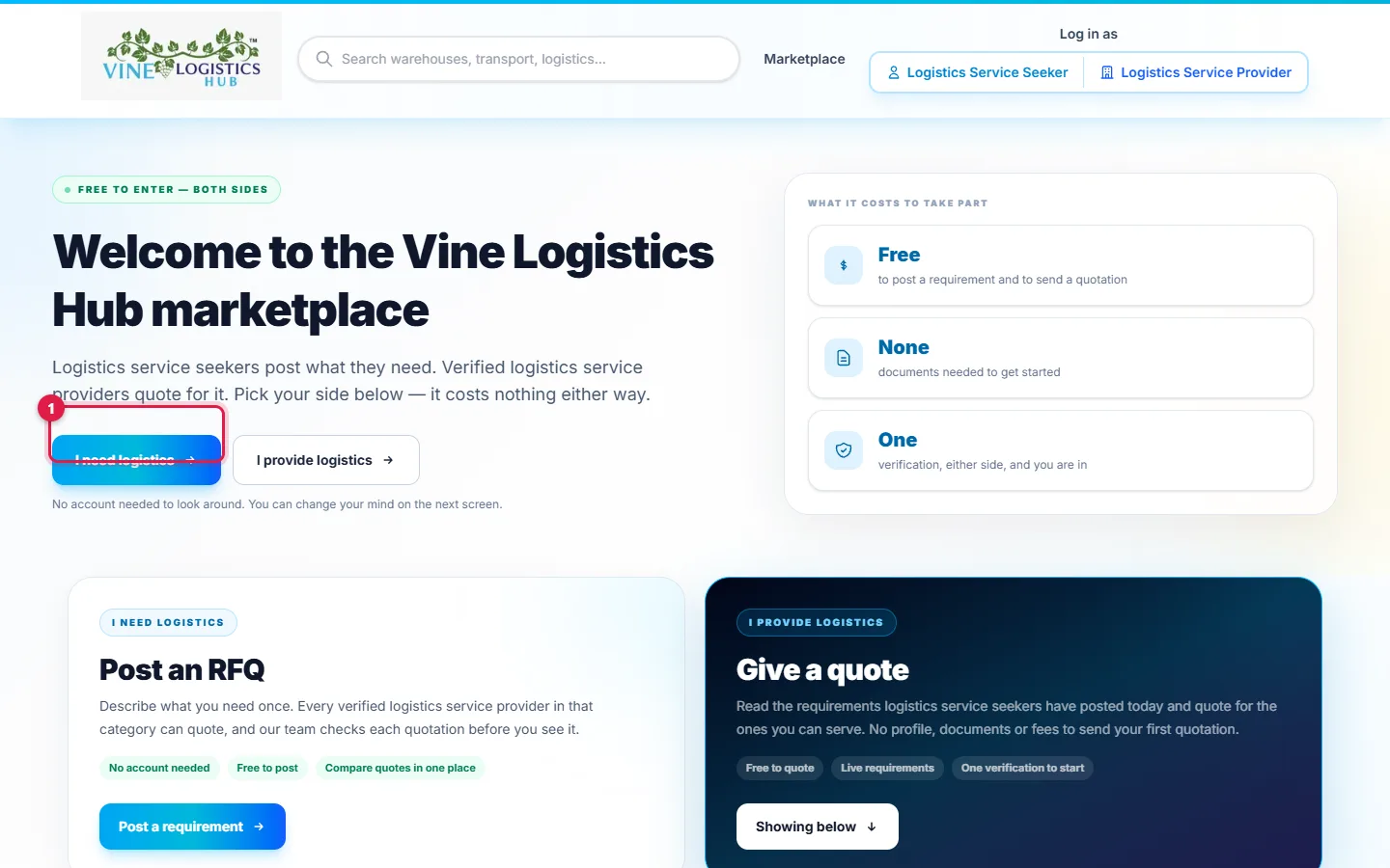 Marketplace page