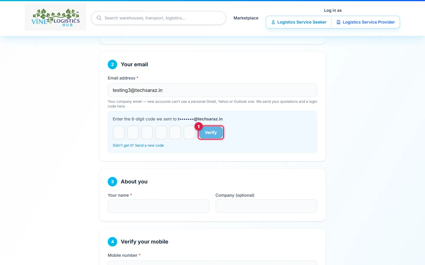 Email code
