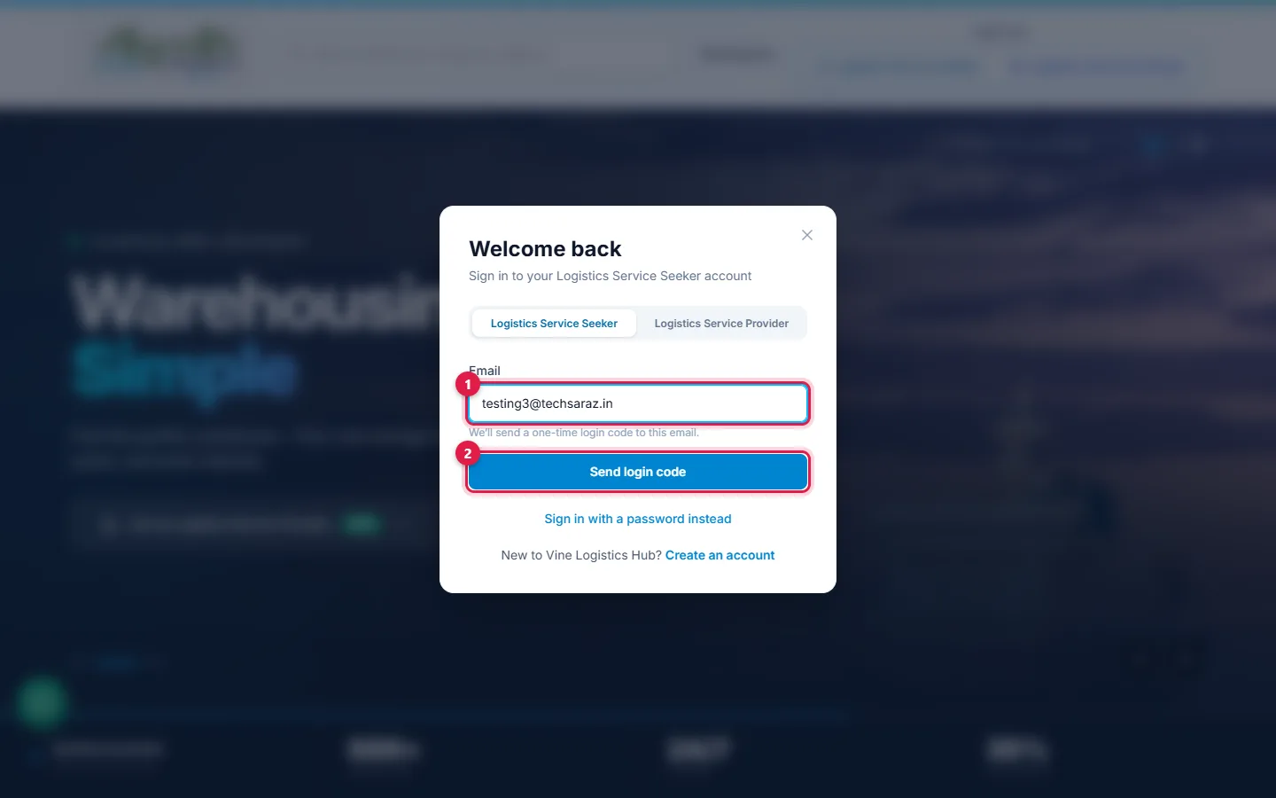 Login email