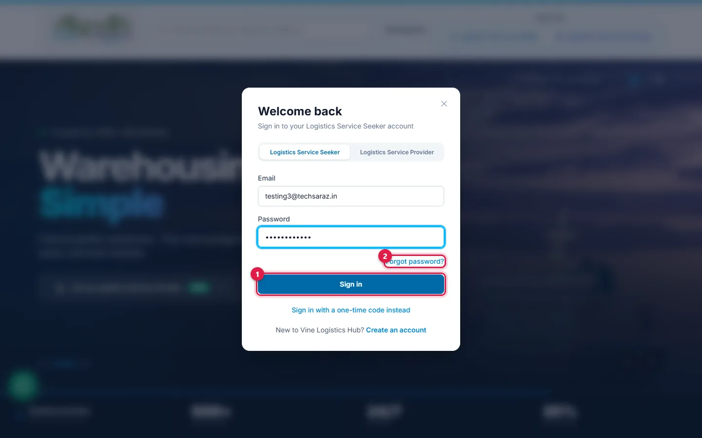 Password form